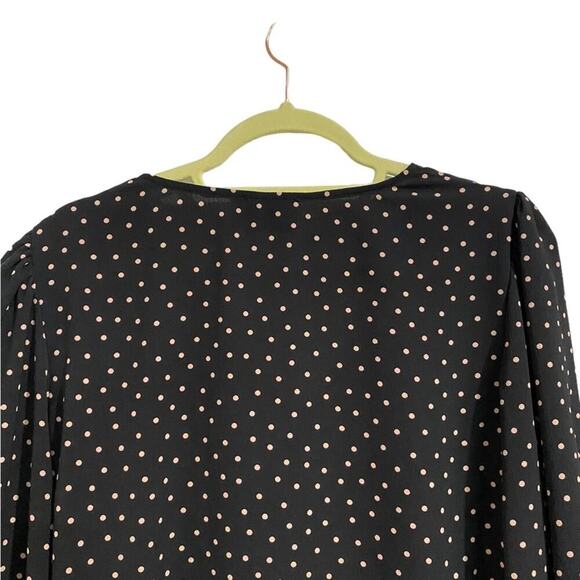 Asos Black Polka Dot Blouse Sz 6 - Picture 8 of 11